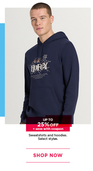 up to 25% off sweatshirts and hoodies