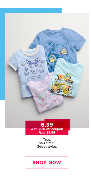 $6.39 with 20% off coupon tees
