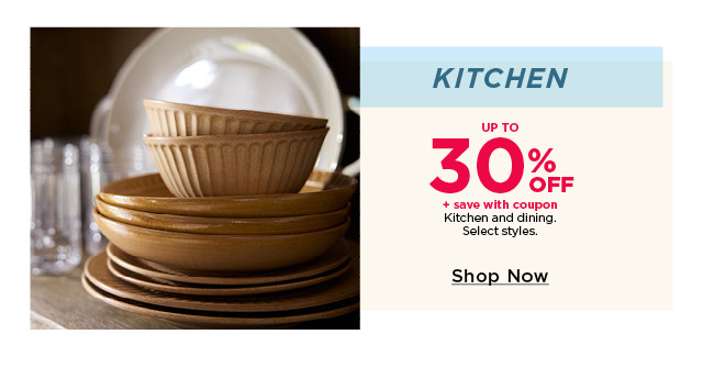 up to 30% off kitchen and dining