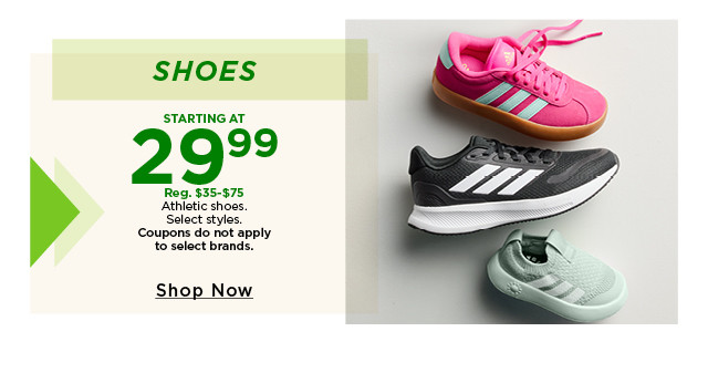 athletic shoes starting at $29.99