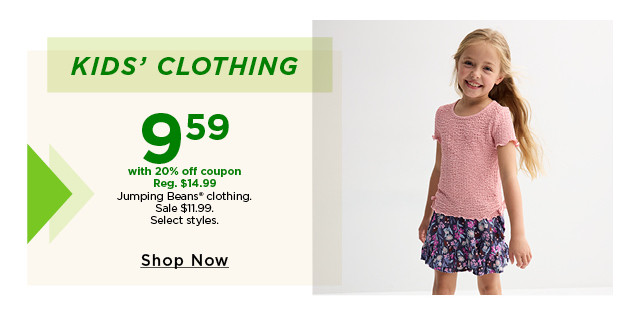 jumping beans kids clothing $9.59 with 20% off coupon