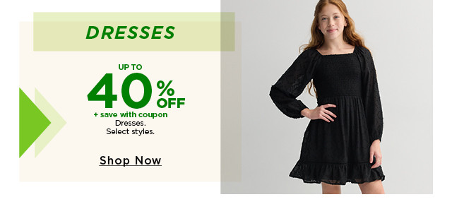 up to 40% off dresses plus save with coupon