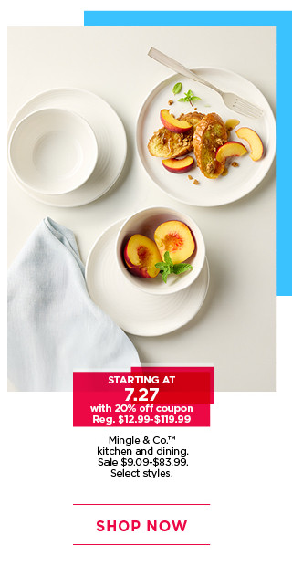 starting at $7.99 with 20% off coupon mingle and co kitchen and dining
