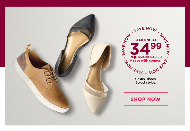 starting at $34.99 casual shoes