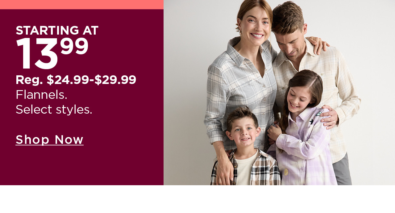 flannels starting at $13.99