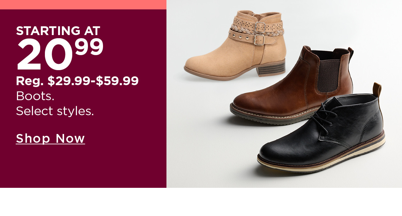 boots starting at $20.99