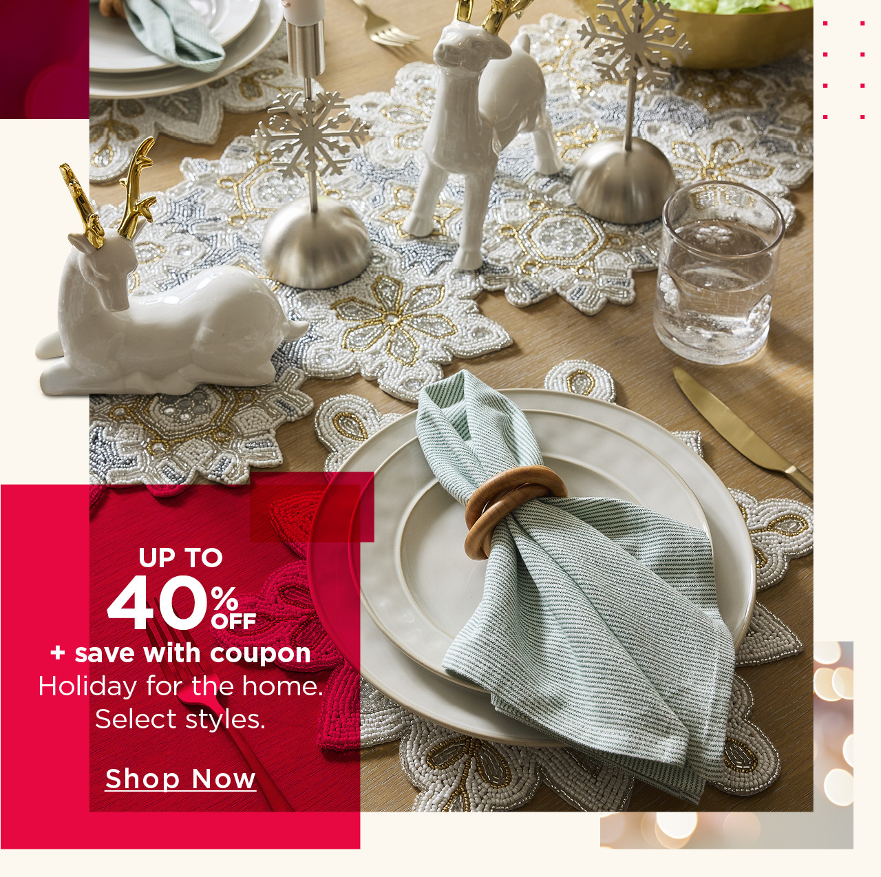 up to 40% off holiday for the home