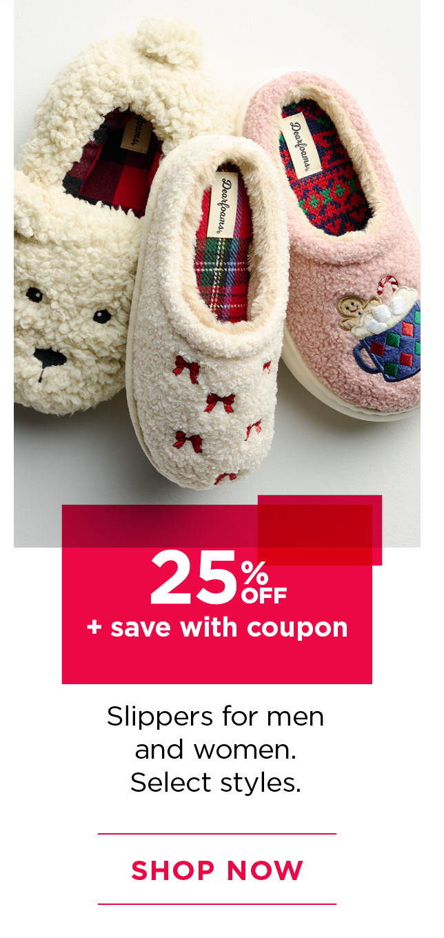 25% off slippers for men and women