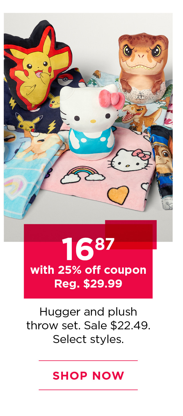 $16.87 with 25% off coupon hugger and plush throw set