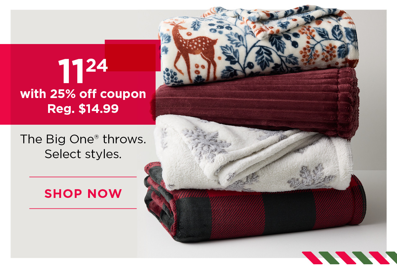 $11.24 with 25% off coupon the big one throws