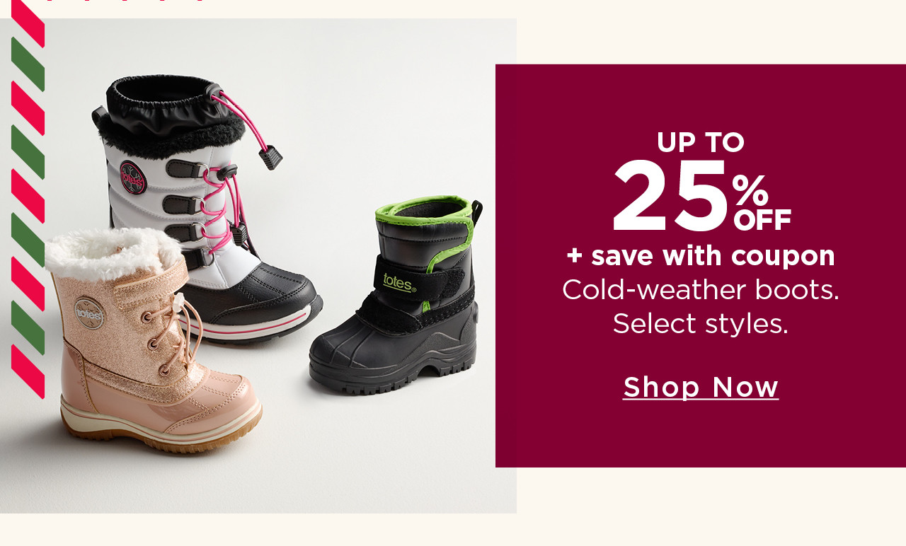 up to 25% off cold-weather boots