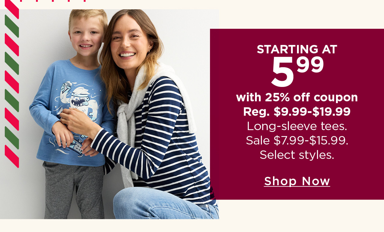 starting at $5.99 with 25% off coupon