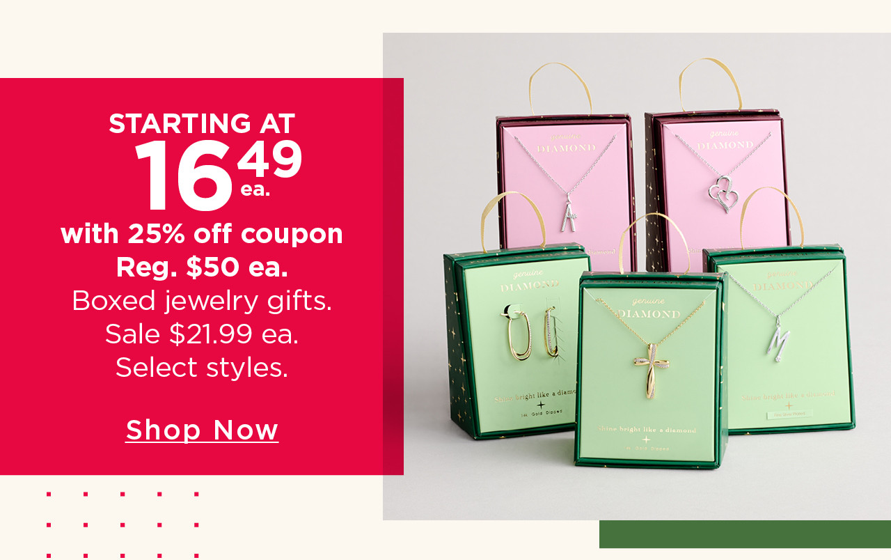 starting at $16.49 each with 25% off coupon boxed jewelry gifts