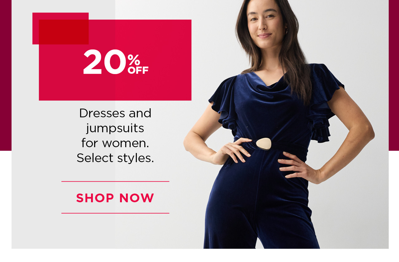 20% off dresses and jumpsuits for women