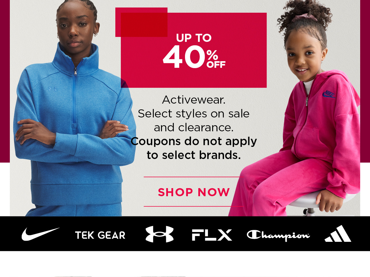 up to 40% off activewear