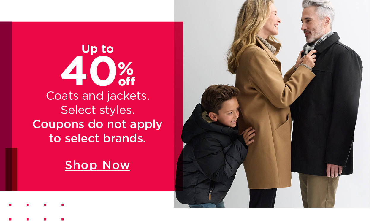 up to 40% off coats and jackets