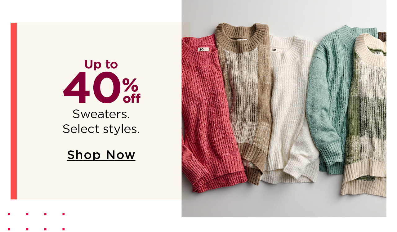 up to 40% off sweaters