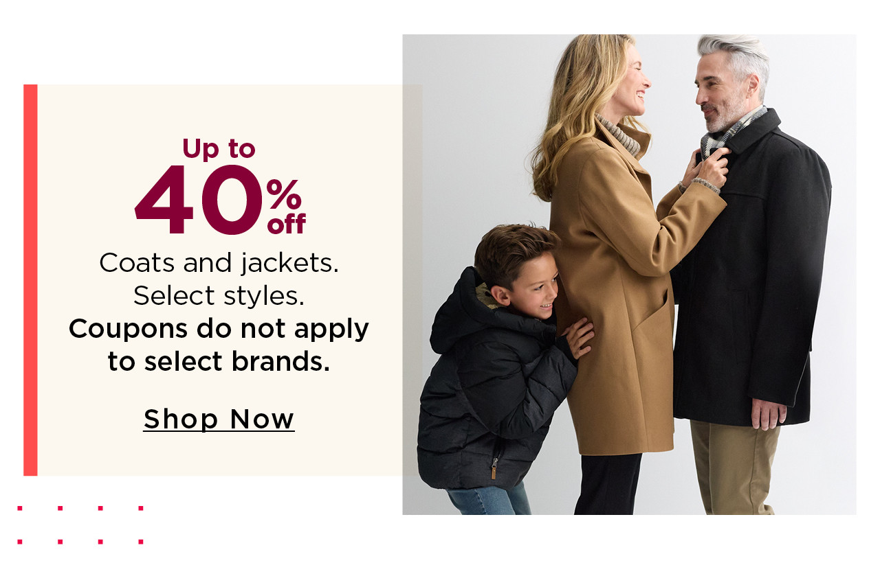 up to 40% off coats and jackets