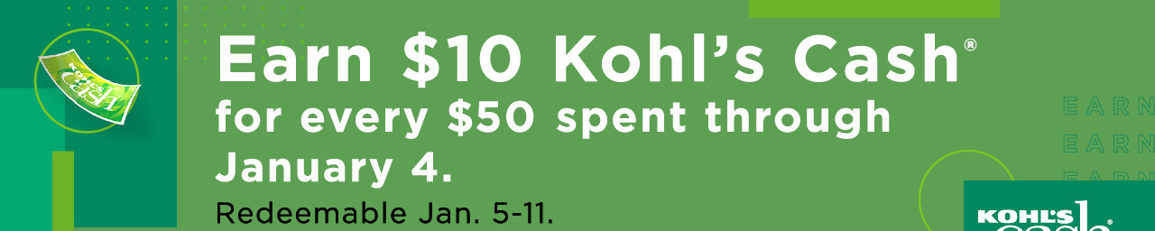 earn $10 kohl's cash for every $50 spent