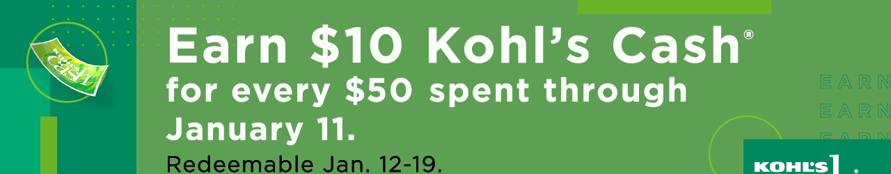 earn $10 kohl's cash for every $50 spent