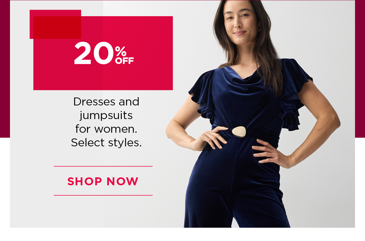 20% off dresses and jumpsuits for women