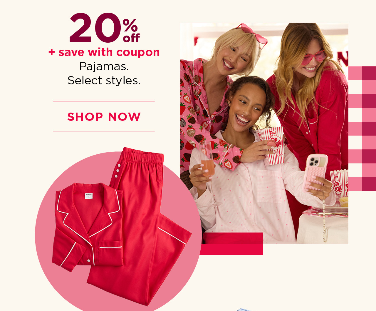 20% off pajamas 