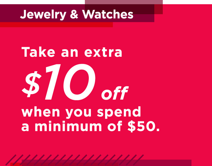 take an extra $10 off when you spend a minimum of $50 with promo code JEWELRY10