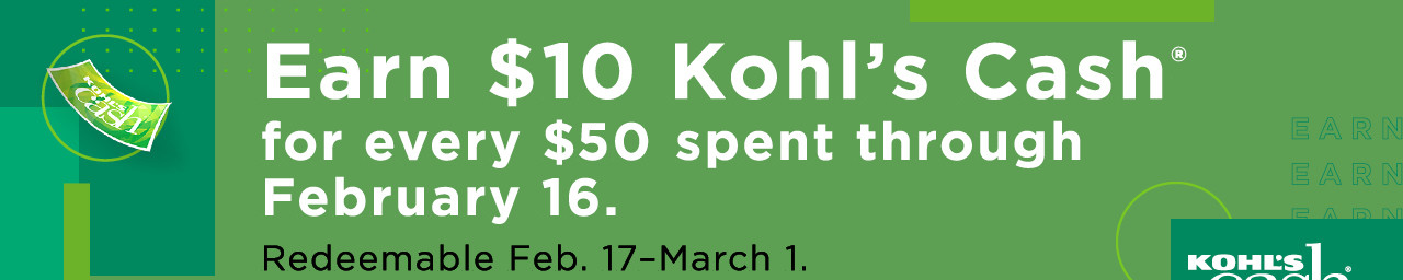 earn $10 kohl's cash for every $50 spent