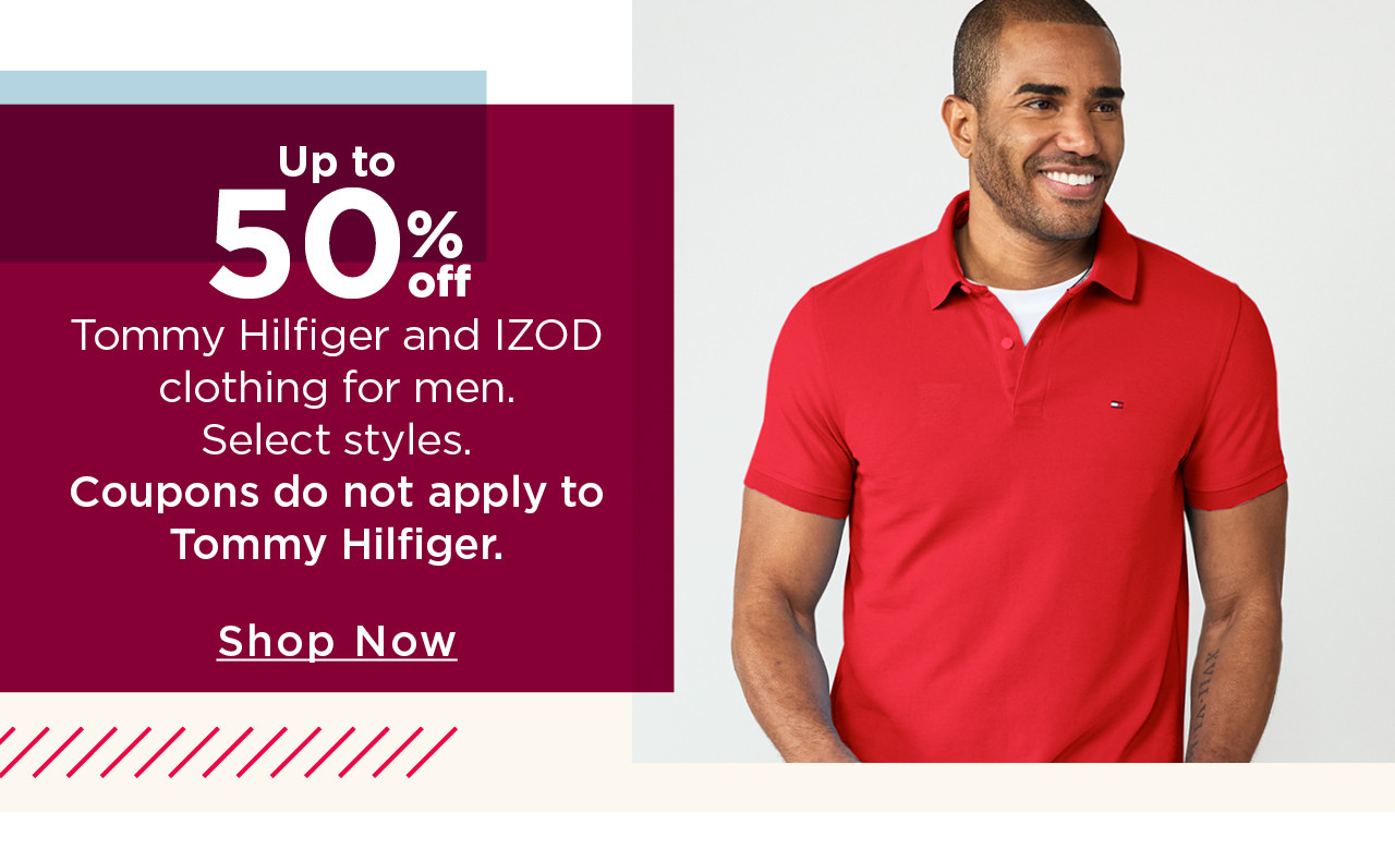 up to 50% off tommy hilfiger and izod clothing for men