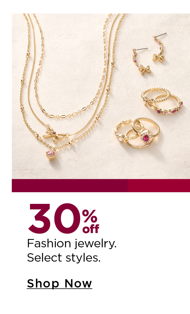 30% off fashion jewelry