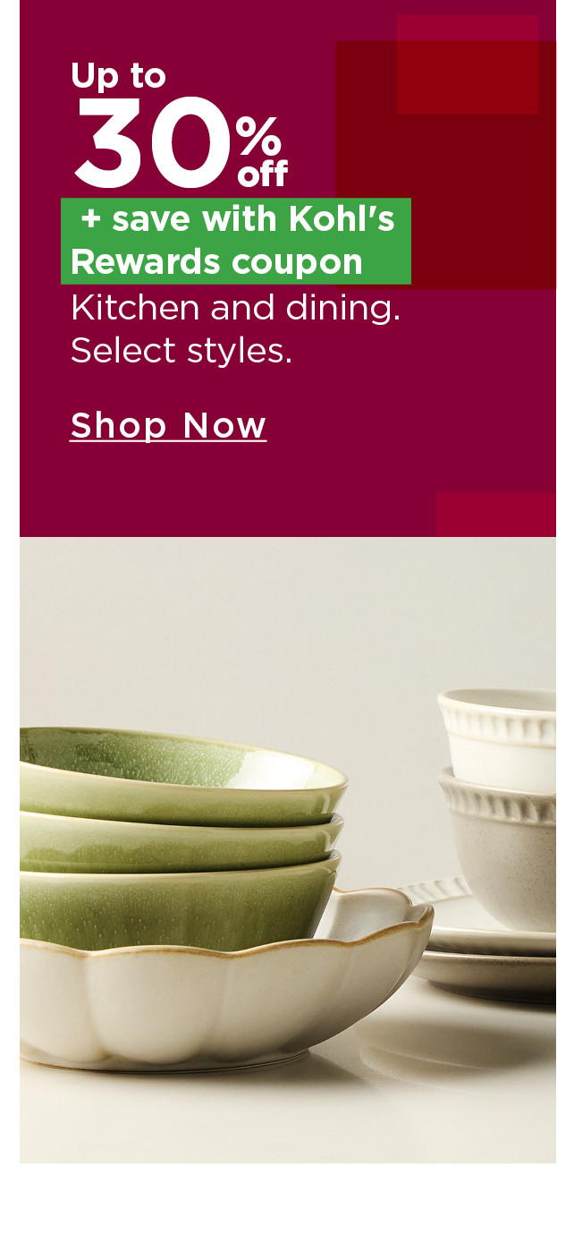 up to 30% off kitchen and dining