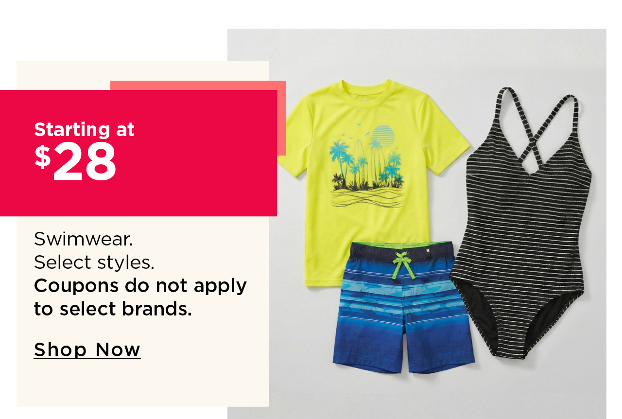 starting at $25 swimwear