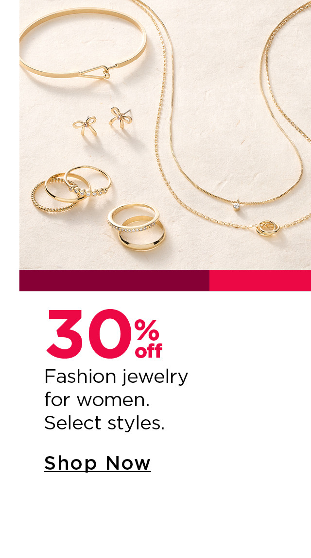 30% off fashion jewelry for women