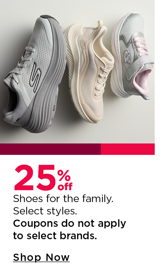 25% off shoes for the family