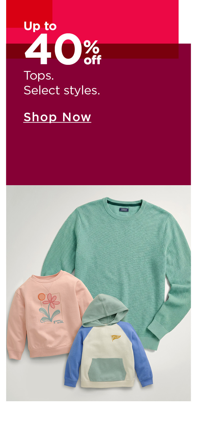 up to 40% off tops