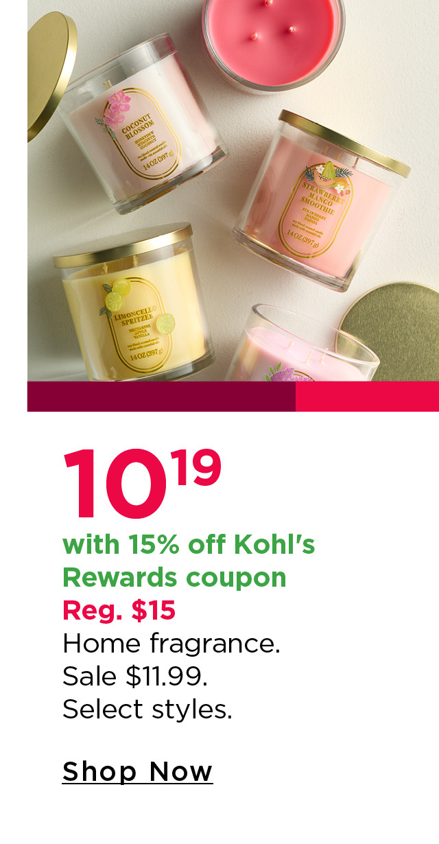 $10.19 with 15% off kohl's rewards coupon home fragrance
