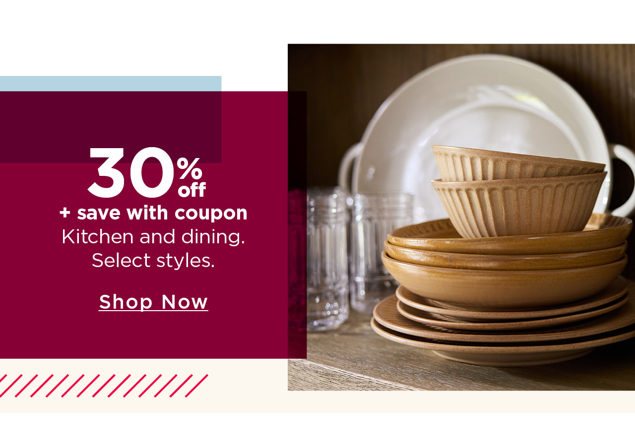 30% off kitchen and dining
