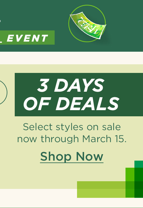 3 days of deals. shop now.