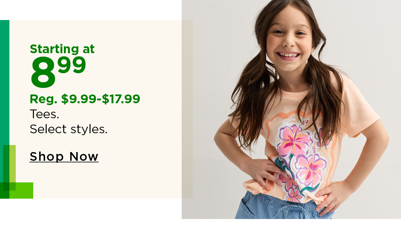 starting at $8.99 tees