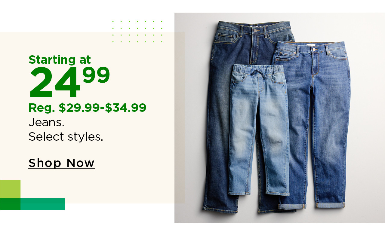 starting at $24.99 jeans