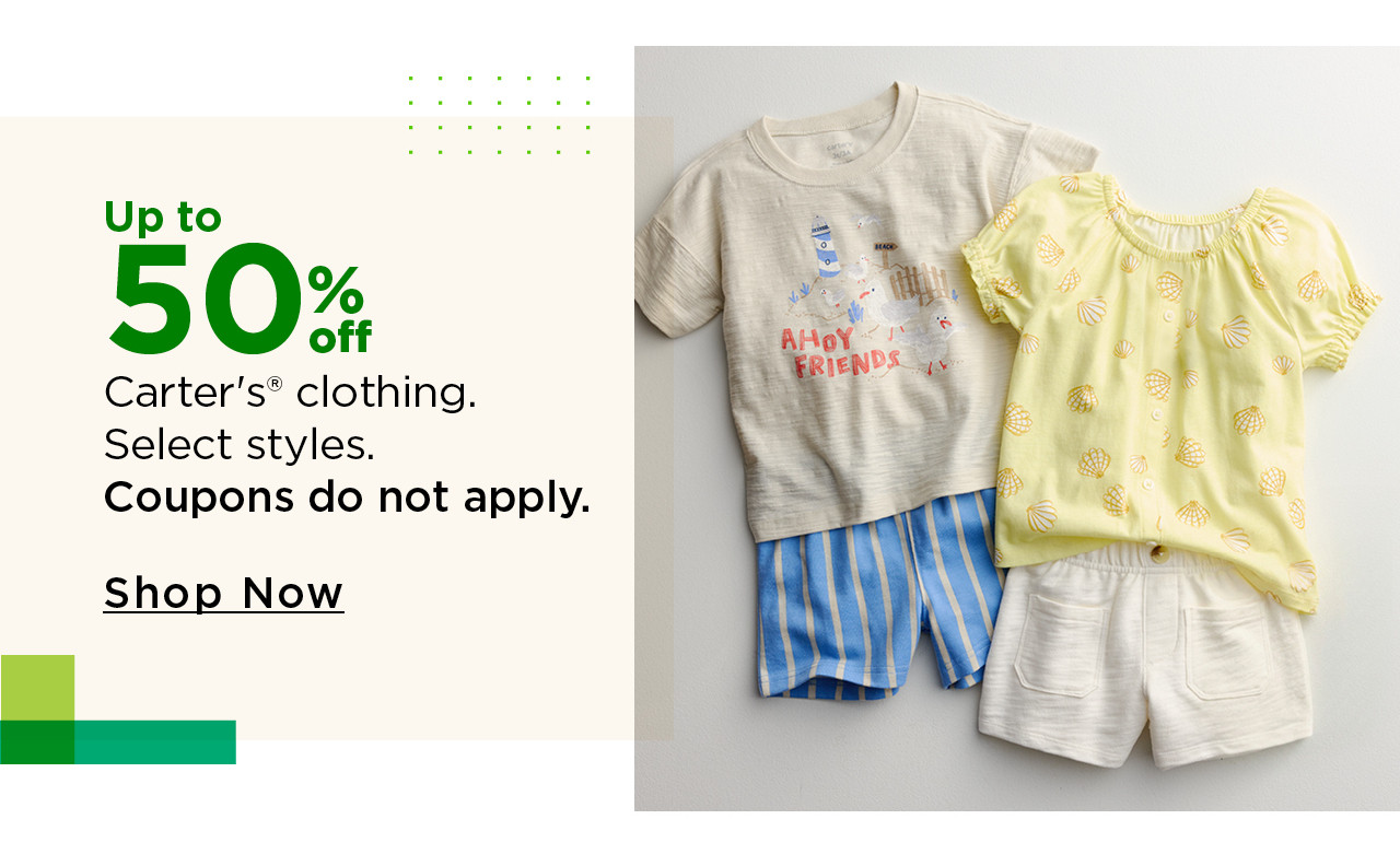 up to 50% off carter's clothing