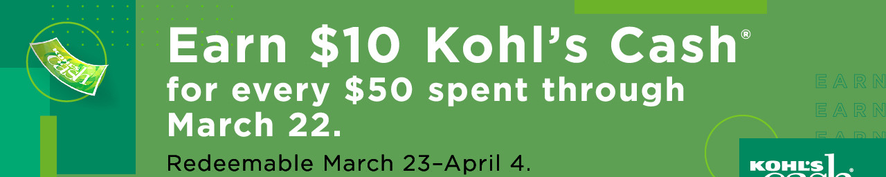 earn $10 kohl's cash for every $50 spent