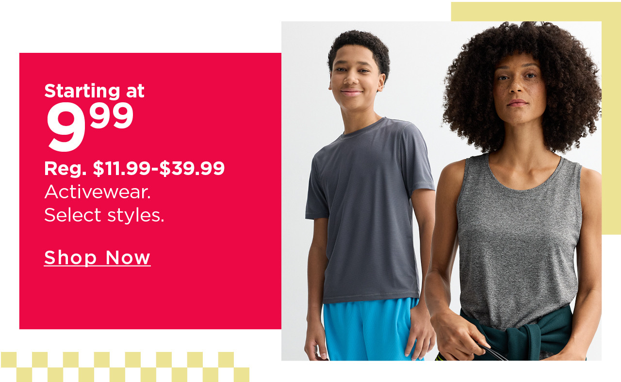 starting at $9.99 activewear