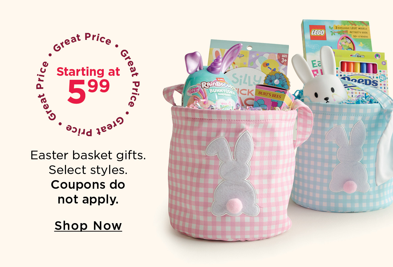 starting at $4.99 easter basket gifts