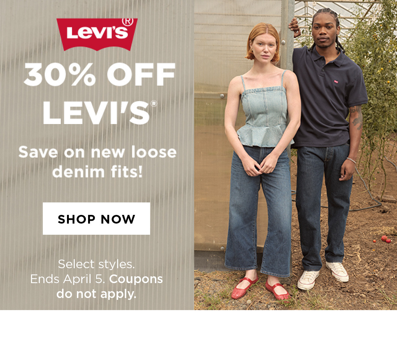 30% off levi's