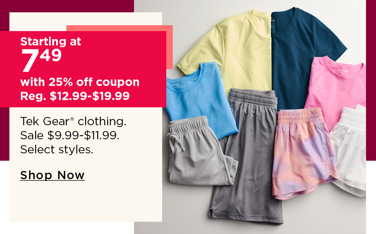 starting at $7.49 with 25% off coupon