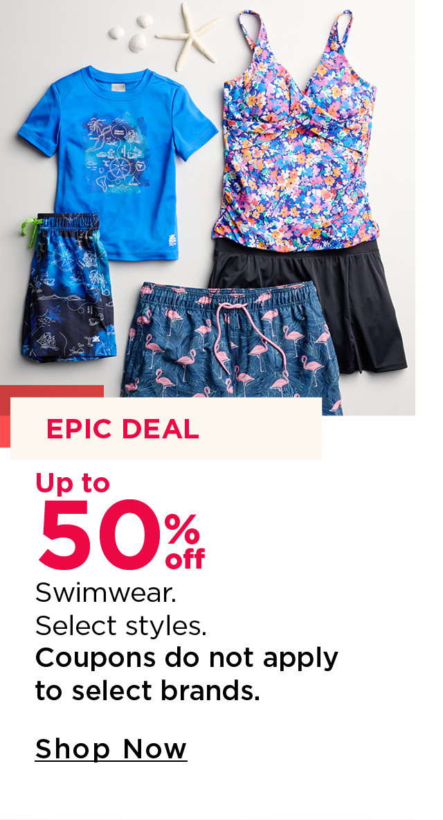 up to 50% off swimwear