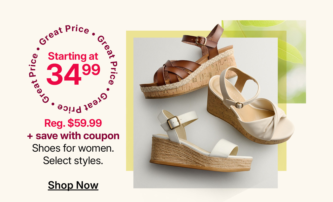starting at $34.99 shoes for women