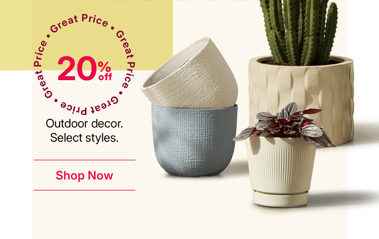 20% off outdoor decor