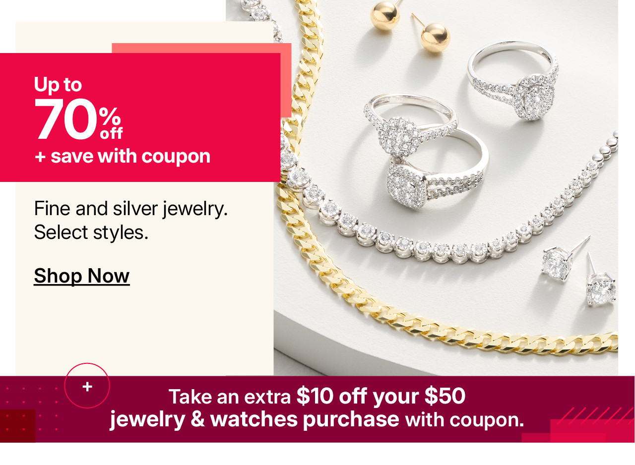 up to 70% off fine and silver jewelry
